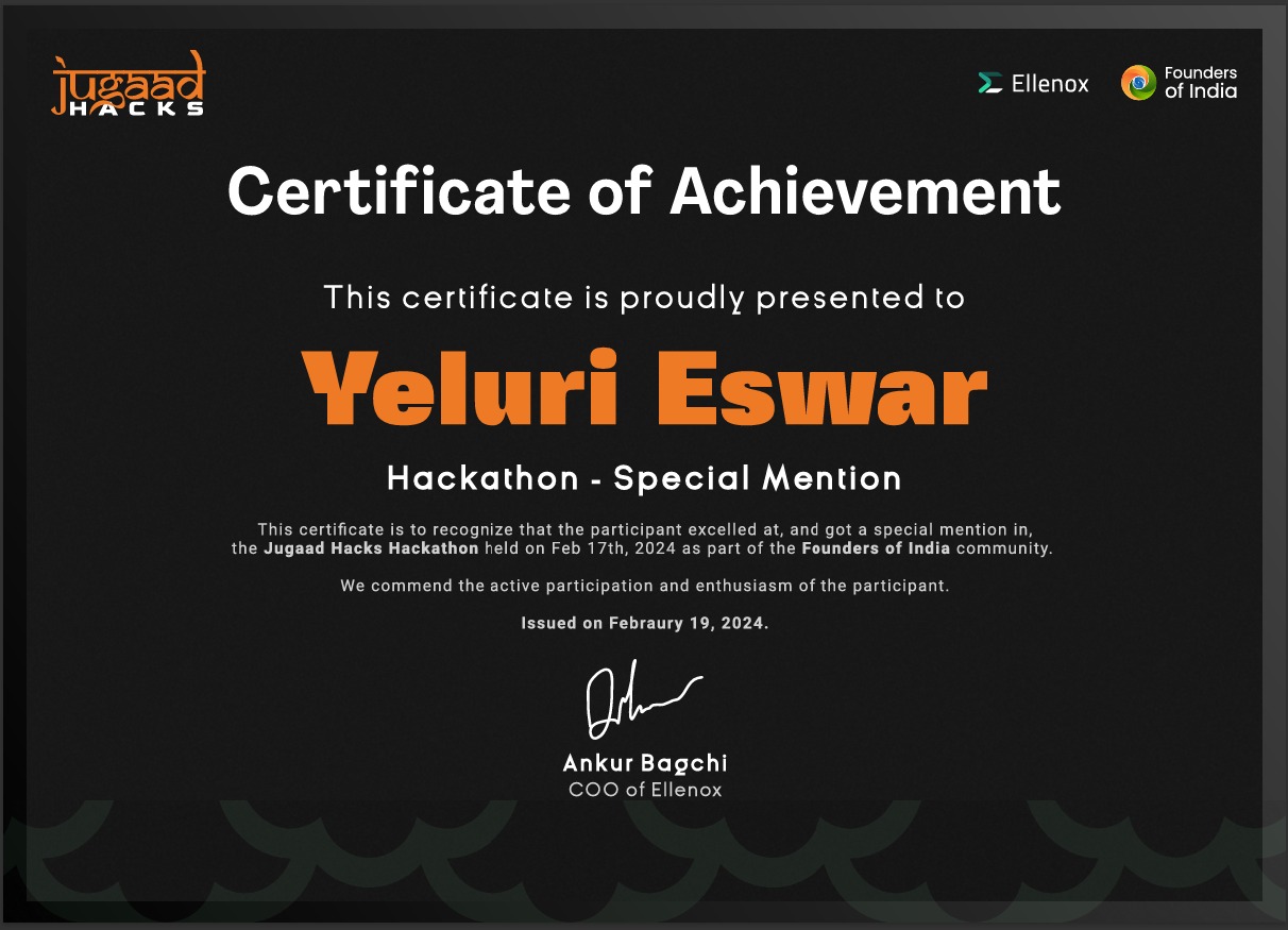 Special Mentions Jugaad Hackathon